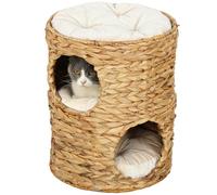 PawHut Baril 2 Niveaux Perchoir Haut pour Chats d'Intérieur Marron Clair