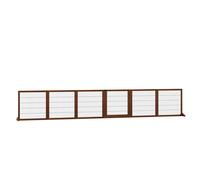 PawHut Barrière de Confinement pour Chiens, Pliable, en Pin, 432 x 36 x 70 cm, Café