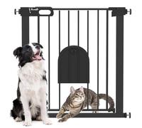 PawHut Barrière sécurité animaux 76 cm – porte auto, double verrouillage, fixation 75–82 cm, noir