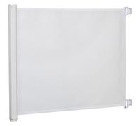 Pawhut Barrière de sécurité pour animaux rétractable automatique 1,15 x 0,83 m teslin métal blanc