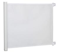 Pawhut Barrière de sécurité barrière Animaux rétractable Automatique 1,15L x 0,83H m teslin métal Blanc