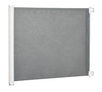 PawHut Barrière de sécurité barrière Animaux rétractable Automatique 1,15L x 0,83H m teslin métal Gris