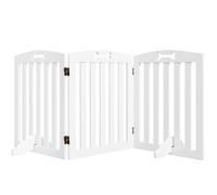 PawHut Barrière de sécurité chien pliable 3 panneaux 155×30×61 cm, pieds antidérapants, blanc
