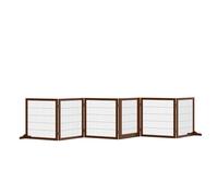 PawHut barrière de sécurité Chien 6 pièces, 432 x 70 cm Barrière de sécurité Pliable avec 2 Pieds de Support, barrière Autonome pour Chiens, barrière d'escalier pour Chiens de Taille Moyenne, pour