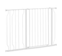 PawHut Barrière de Sécurité Chien Animaux Extensible 75-115x76cm Blanc