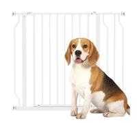 Pawhut Barrière de sécurité animaux 75-95 cm — Porte double verrouillage, sans perçage, blanc