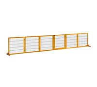PawHut Barrière sécurité chien autoportante modulable 6 panneaux 2 pieds pin 432x36x70 cm jaune