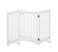 Pawhut Barrière de sécurité modulable pliable porte verrouillable intégrée 155×35×76 cm MDF Blanc