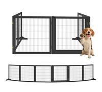 PawHut Barrière de sécurité Chien Pliable à 6 Panneaux, autoportante avec Pieds de Support Amovibles, barrière Chien intérieur en Bois de pin, pour escalier, Porte, couloirs, 432 x 36 x 70 cm, Noir