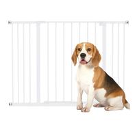 PawHut Barrière de Sécurité Chien Réglable 76-107 cm, Métal, Blanc