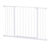 PawHut Barrière de sécurité Longueur réglable dim. 76-107l x 76H cm sans perçage métal Plastique Blanc
