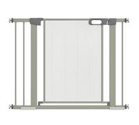 PawHut Barrière de sécurité pour Animaux Domestique avec Fermeture Automatique Double Verrouillage Largeur 75-103 cm Gris