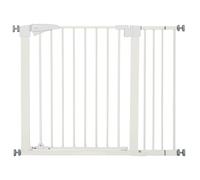PawHut Barrière de sécurité pour animaux sans perçage avec fermeture automatique double verrouillage opération à une main blanc