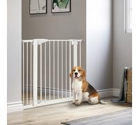 PawHut Barrière de sécurité pour chien animaux sans perçage avec fermeture automatique largeur 76-103 cm blanc