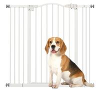 PawHut Barrière de sécurité pour Chien Extensible 74-100 cm, barrière d'escalier à Fixation par Pression sans percer, Double Verrouillage, Fermeture Automatique, Hauteur 94 cm, Blanc