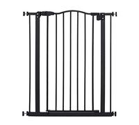 PawHut Barrière de sécurité pour Chien Extensible 74-80 cm, barrière d'escalier à Fixation par Pression sans percer, Double Verrouillage, Fermeture Automatique, Hauteur 94 cm, Noir