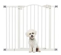 PawHut Barrière de sécurité pour Chien Extensible 74-94 cm pour Portes et escaliers Blanc Barrière de sécurité pour Animaux de Compagnie à Double Verrouillage avec Pression