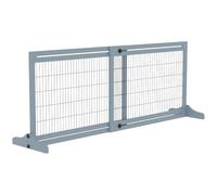 Pawhut Barrière de sécurité chien autoportante Longueur réglable 104–183 cm Bois pin gris acier noir