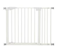 PawHut Barrière de sécurité pour Chien Extensible, Largeur 76-103 cm, sans perçage avec Fermeture Automatique et Double Verrouillage, Hauteur 77 cm pour escaliers, couloirs, Blanc