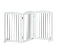 PawHut Barrière de sécurité pour Chien pour escaliers et Portes 154x30x80 cm Barrière Pliable pour Chien avec Support de Pied pour l'intérieur Blanc