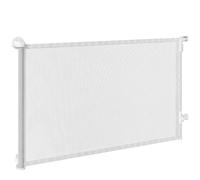 PawHut Barrière pour escaliers Portillon rétractable 0-140 cm avec ouverture d'une main pour animaux pour escaliers et portes Blanc