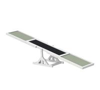 PawHut Bascule pour Chiens, Bascule d'agilité pour Chiens en Bois, antidérapante Rampe d'agilité pour Chiens de Moins de 30 kg, pour l'équilibre, 180 x 30 x 30 cm Blanc