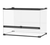 PawHut Boîte à reptiles, boîte d'élevage de reptiles, fermeture sécurisée par rotation, ventilation frontale, 50x30x35cm, noir
