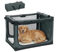 PawHut Boîte de transport pliable pour chien avec coussin, housse amovible et lavable, respirante, en tissu Oxford 600D, sac pour chien pour chats et chiens jusqu'à 30 kg, pour voyage et voiture, vert