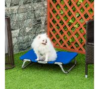 PawHut Brandina pour Chiens de Petite Taille Surélevée et Pliable pour Intérieur et Extérieur, 59x46x15 cm, Bleu
