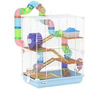 Pawhut Cage 5 Niveaux pour Hamster 58H x 46L x 30Wcm Bleu Clair