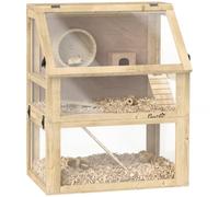 PawHut Cage à hamster en bois 3 étages finition bois naturel