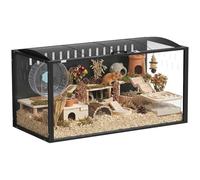 PawHut Cage à Hamster Géante 105 cm Vue Panoramique Toit Ouvrant Noir