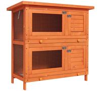 PawHut Cage à lapin 90x45x90cm Bois naturel