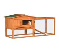 PawHut Clapier cage lapin rongeurs 2 étages tiroir déjection enclos extérieur amovible toit ouvrant 156L x 58l x 68H cm | Aosom France