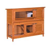 PawHut Cage à Lapin de Grande Taille 2 Étages dim. 120L x 48l x100H cm