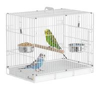 PawHut Cage à oiseaux pliable en métal pour calopsittes 49x31x40 cm blanc