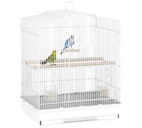 PawHut Cage à Oiseaux Volière, avec Mangeoires, 46,5 x 36 x 59 cm Blanc
