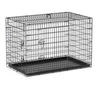 PawHut Cage caisse de transport pliante pour chien en métal noir 92 x 57 x 62,5 cm noir