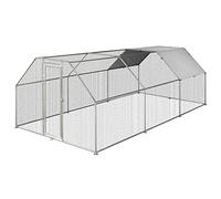Pawhut Cage de clôture pour Poules en métal Porte avec Verrouillage et Couvercle Oxford