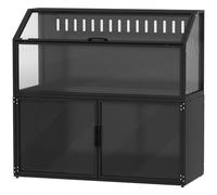 PawHut Cage Hamster 2-en-1 avec Armoire de Rangement pour Rongeur Hamster Syrien et Souris Acier et Acrylique Noir