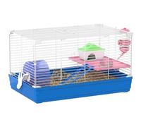 PawHut Cage Hamster Base Amovible Cabane 47 x 30 x 27 cm Blanc et Bleu