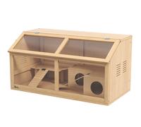 PawHut Cage hamster en bois habitat grand pour rongeur ventilation couvercle ouvrant et accessoires 85x45x44cm bois naturel
