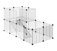 PawHut Enclos pour Petits Animaux Design DIY Cage modulable pour Cochon d'Inde Lapin Chinchillas Petits Animaux domestiques 27 Panneaux Noir