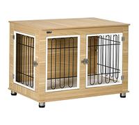 PawHut Cage pour Chien Meuble Intérieur 90 x 58 x 65 cm Marron