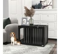PawHut Cage pour Chien, Niche pour Chien, Cage de Transport pour Chiens, 2 Portes, Verrouillables, Grilles en Acier, 80 cm x 50 cm x 56,5 cm, Noir