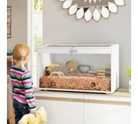PawHut Cage pour Hamster Casa pour Animaux Pequeños avec Couvercle Rabattable et Fenêtre en Acrylique Transparent 80x50x50 cm Blanc