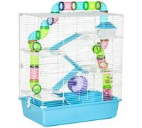 PawHut Cage pour Hamsters 5 Niveaux Cage pour Rongeur 59 x 36 x 69 cm Bleu