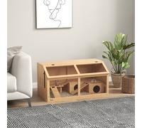 PawHut Cage pour hamsters syriens et hamsters nains, avec plateforme, pont suspendu, cabane, 85x45x44 cm