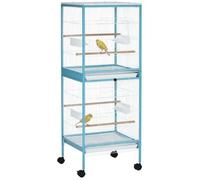 PawHut - Cage pour oiseaux - Acier - 51.5x50x140cm - bleu