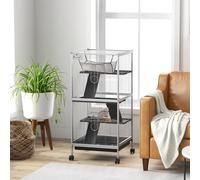 PawHut Cage pour Petits Animaux Portable à 4 Niveaux avec Roulettes, 2 Portes, 3 Rampes, Hamac et Plateau Amovible